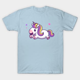 Cute Unicorn Flying Cartoon T-Shirt